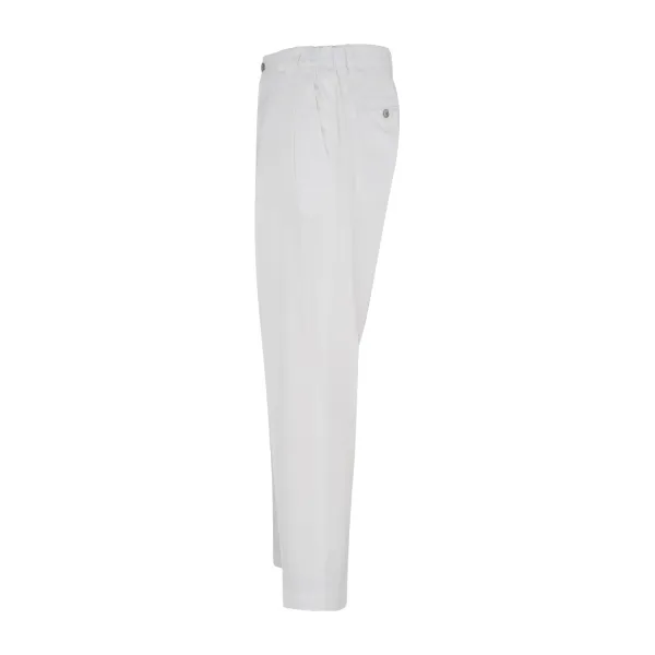 Briglia 1949 - Pantalone bianco portobellos tasca a filo in cotone con pence 2