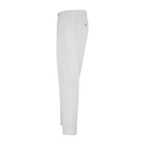Briglia 1949 - Pantalone bianco portobellos tasca a filo in cotone con pence
