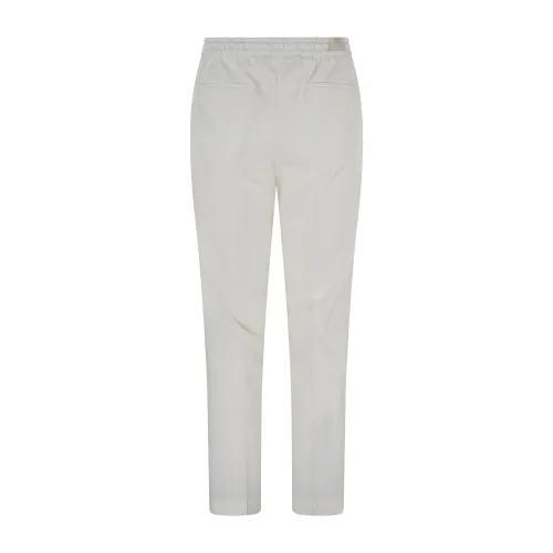 Briglia 1949 - Pantalone bianco in lana con elastico in vita e coulisse per