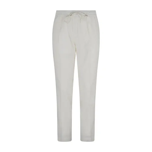 Briglia 1949 - Pantalone bianco in lana con elastico in vita e coulisse per