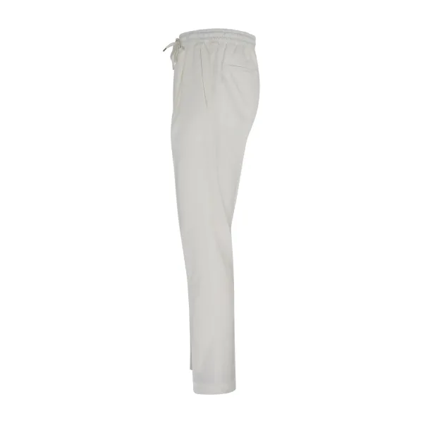 Briglia 1949 - Pantalone bianco in lana con elastico in vita e coulisse per 2