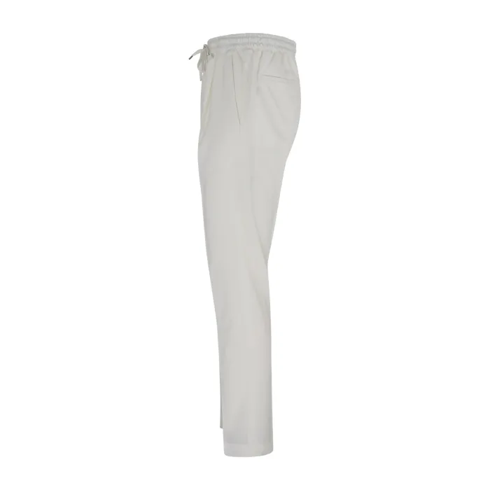 Briglia 1949 - Pantalone bianco in lana con elastico in vita e coulisse per