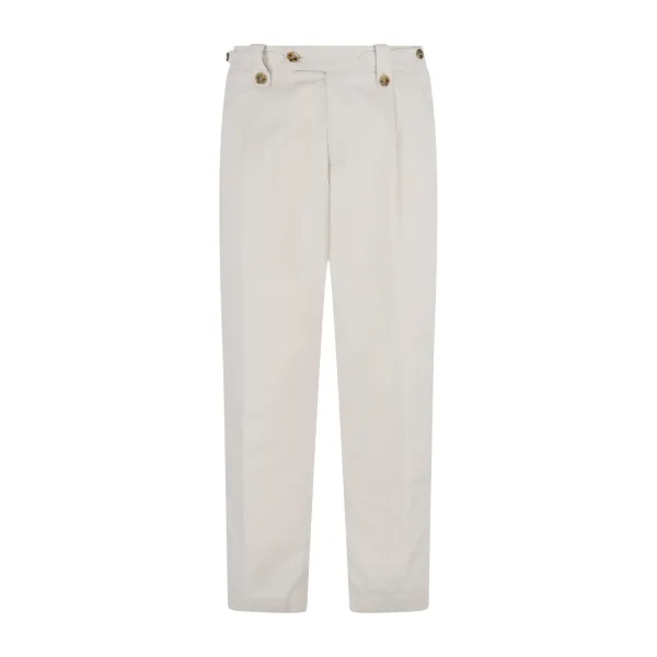 Officina36 - Pantalone bianco gamba larga tasca a filo per uomo | 0257700191