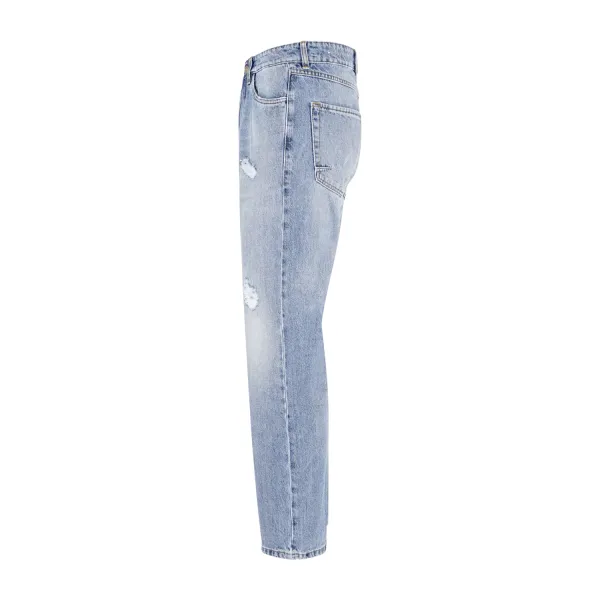 Officina36 - Jeans 5 tasche denim chiaro vestibilità Loose per uomo | 2