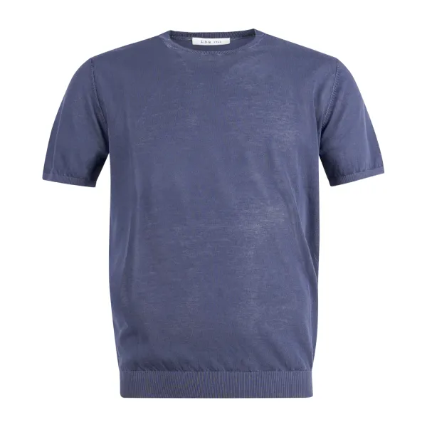 L.B.M. 1911 - T-shirt blu manica corta in cotone filo finezza 18 per uomo |