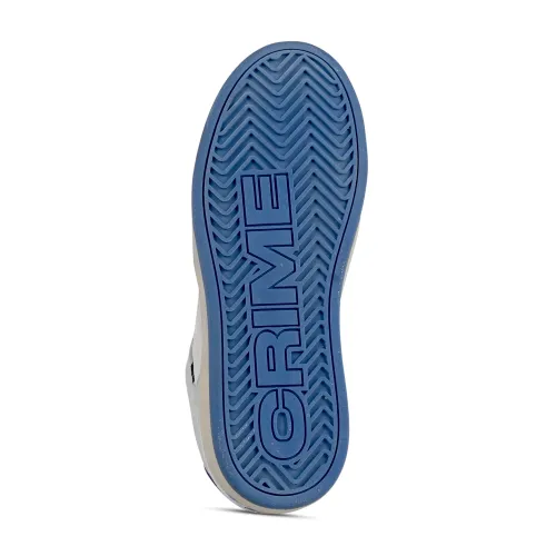 Crime London - Sneakers bianca in pelle chelsea con dettaglio blu per uomo |