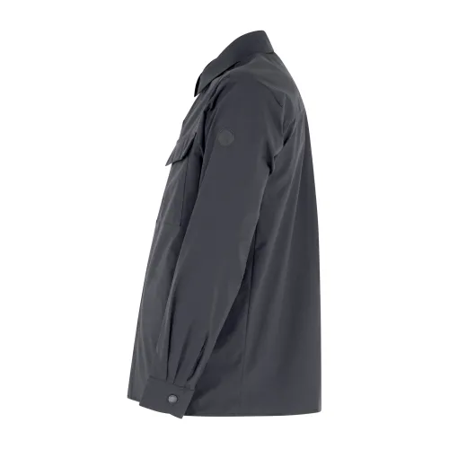 People of Shibuya - Giubbotto nero Morioka Overshirt con tessuto giapponese per