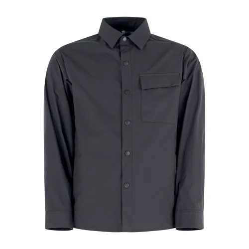 People of Shibuya - Giubbotto nero Morioka Overshirt con tessuto giapponese per