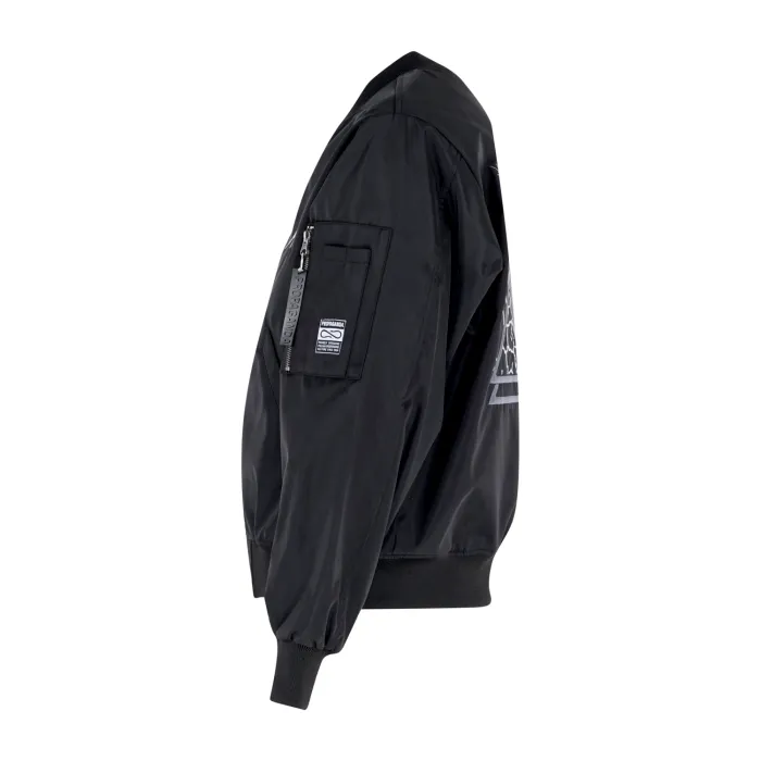 Propaganda - Giubbotto nero bomber Triangle Cobrahm con ricamo sul retro per