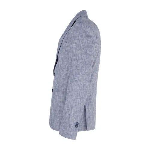 Havana & Co - Giacca celeste monopetto microfantasia per uomo | h2958a g5620e