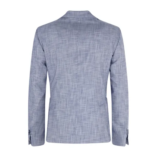 Havana & Co - Giacca celeste monopetto microfantasia per uomo | h2958a g5620e