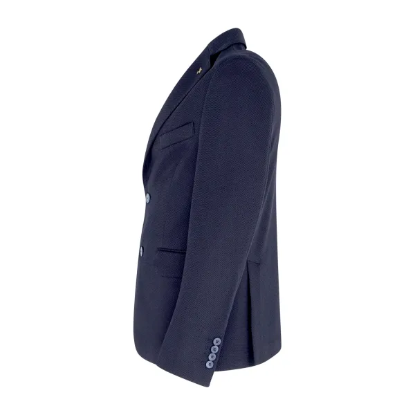 Havana & Co - Giacca blu monopetto in jersey in drop4 per uomo | h2449d4j 2
