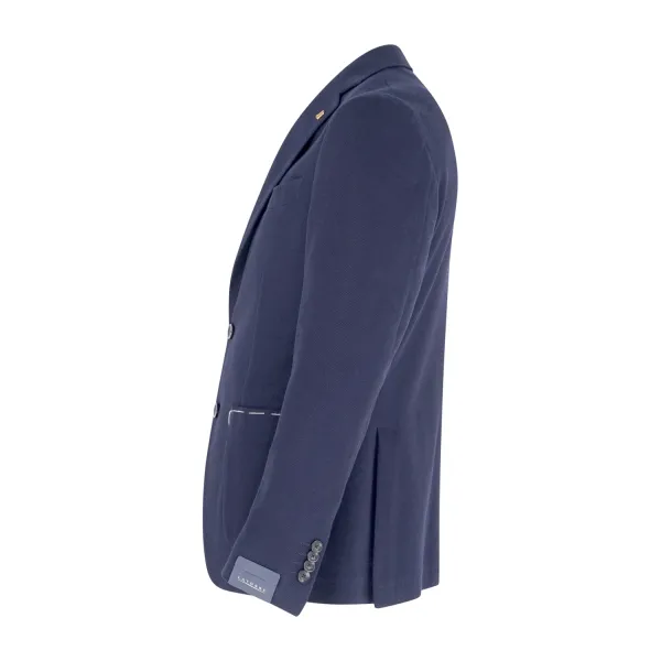 Sartoria Latorre - Giacca blu monopetto in jersey di cotone per uomo | jf84 2