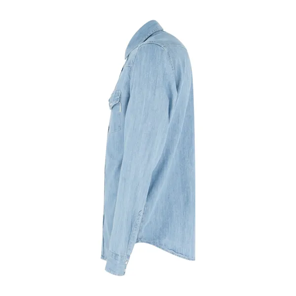 Roy Roger's - Camicia in jeans denim chiaro manica lunga con tasche sul petto 2