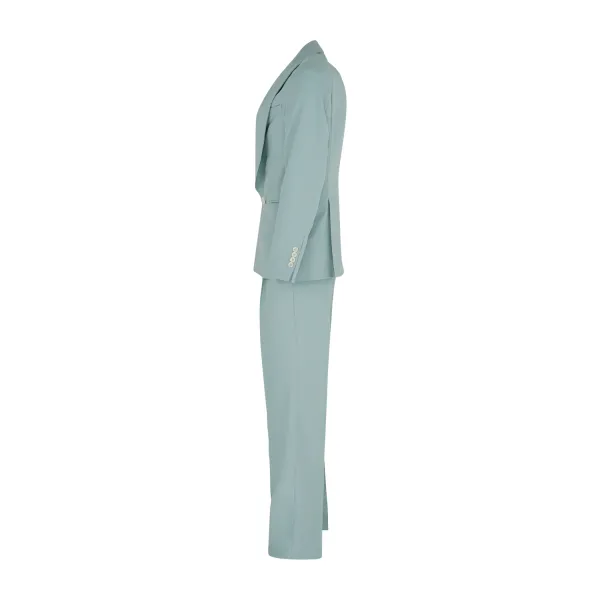 Alessandro Gilles - Abito verde doppiopetto con pantalone palazzo per uomo | 2