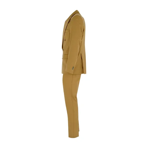 Marsem - Abito giallo doppiopetto a sei bottoni in lana Marzotto con pantalone