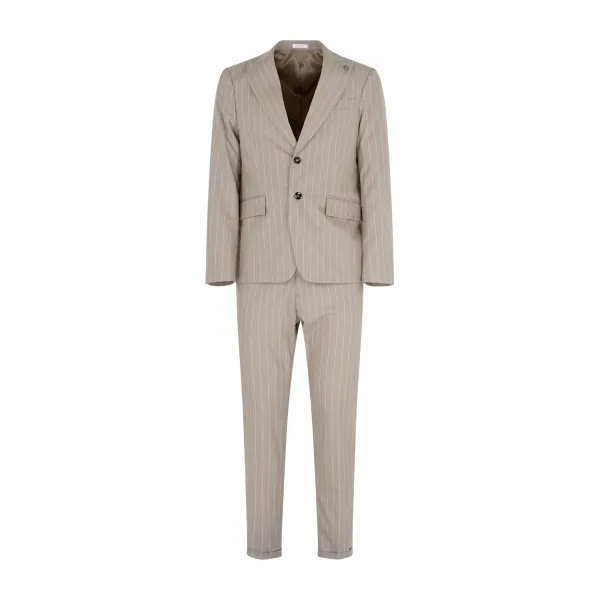 Officina36 - Abito beige monopetto fantasia gessato per uomo | 0151200189 beige