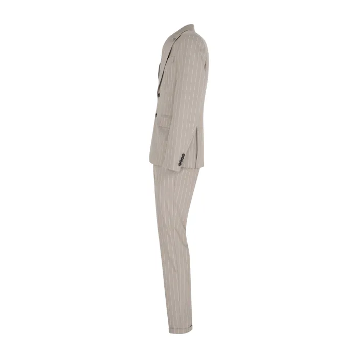 Officina36 - Abito beige monopetto fantasia gessato per uomo | 0151200189 beige