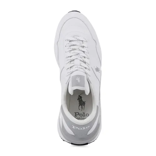 Polo Ralph Lauren - Sneakers bianca Train in pelle con patch logo per uomo |