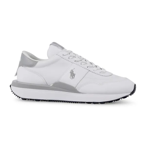 Polo Ralph Lauren - Sneakers bianca Train in pelle con patch logo per uomo |