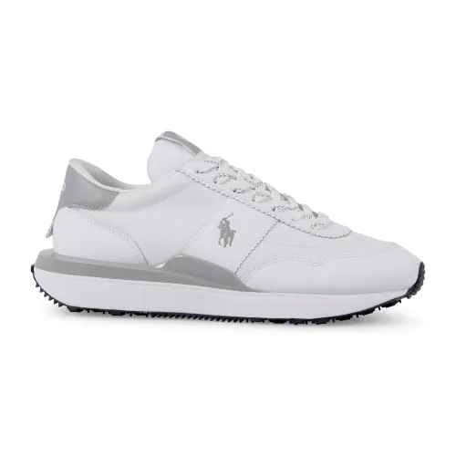 Polo Ralph Lauren - Sneakers bianca Train in pelle con patch logo per uomo |