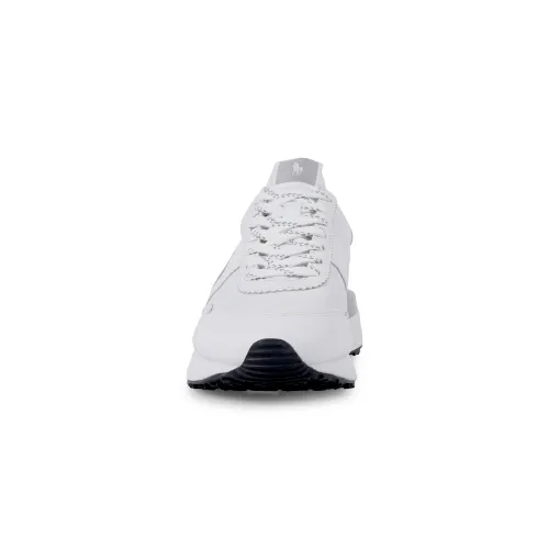 Polo Ralph Lauren - Sneakers bianca Train in pelle con patch logo per uomo |