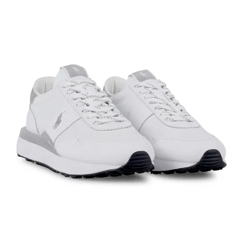 Polo Ralph Lauren - Sneakers bianca Train in pelle con patch logo per uomo |