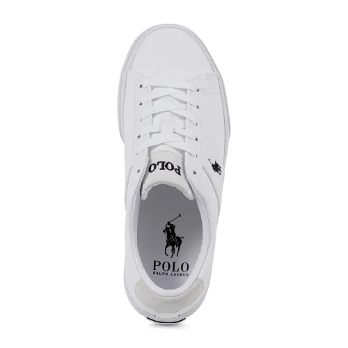 Polo Ralph Lauren - Sneakers bianca Sayer in cotone con patch logo per uomo |