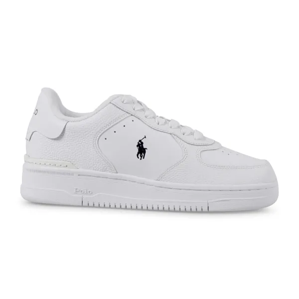 Polo Ralph Lauren - Sneakers bianca Masters court in pelle con patch logo per