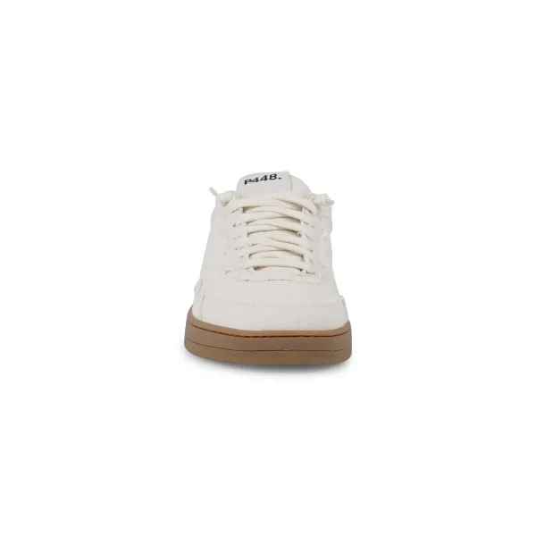 P448 - Sneakers bianca in canvas per uomo | vert7 cream-check 2