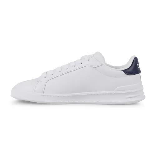 Polo Ralph Lauren - Sneakers bianca Heritage Court in pelle con patch logo per