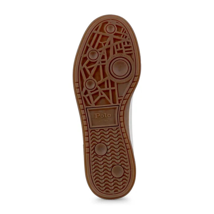 Polo Ralph Lauren - Sneakers bianca Bedford in pelle e camoscio con patch logo