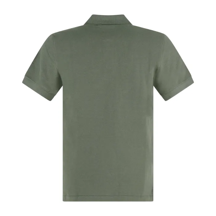 Emporio Armani - Polo verde manica corta con patch logo sul petto per uomo |
