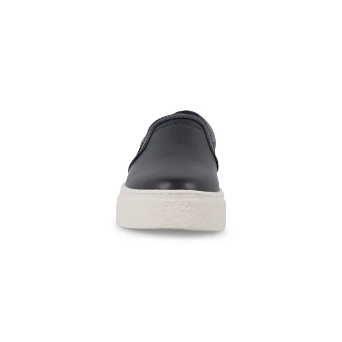 Armani Exchange - Slip-on nera in pelle con para in gomma alta per uomo |