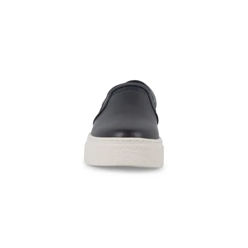 Armani Exchange - Slip-on nera in pelle con para in gomma alta per uomo |
