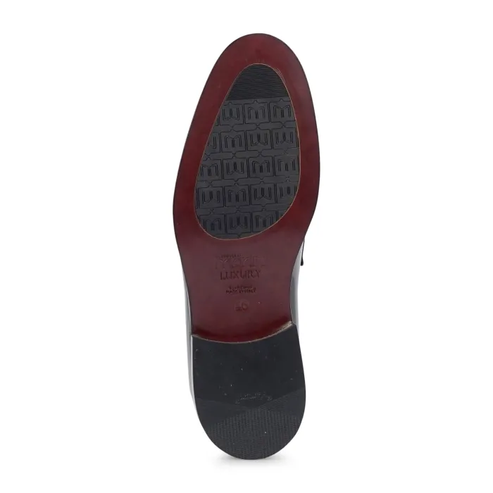 Calzoleria Marini - Mocassino blu in pelle vernice con fascia in raso per uomo
