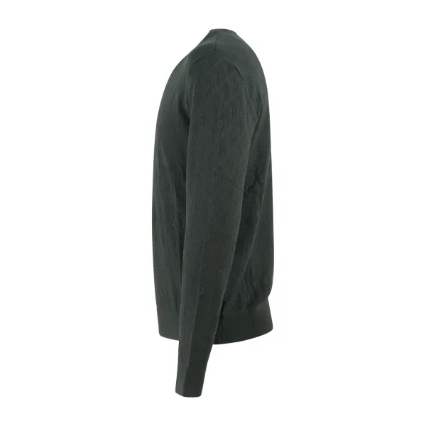 Armani Exchange - Maglione verde girocollo con logo allover tono su tono per 2