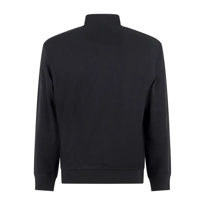 Armani Exchange - Felpa nero con zip e bande logate tono su tono per uomo |