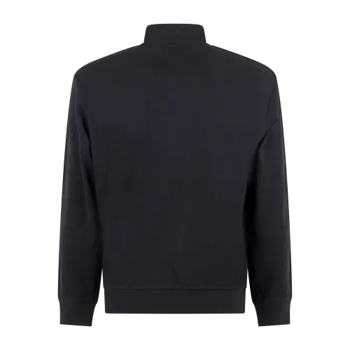 Armani Exchange - Felpa nero con zip e bande logate tono su tono per uomo |