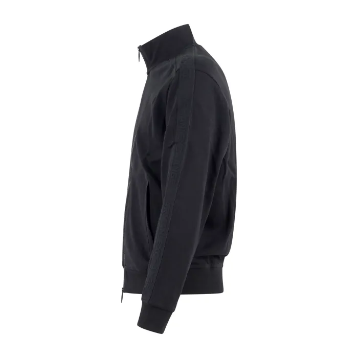 Armani Exchange - Felpa nero con zip e bande logate tono su tono per uomo |