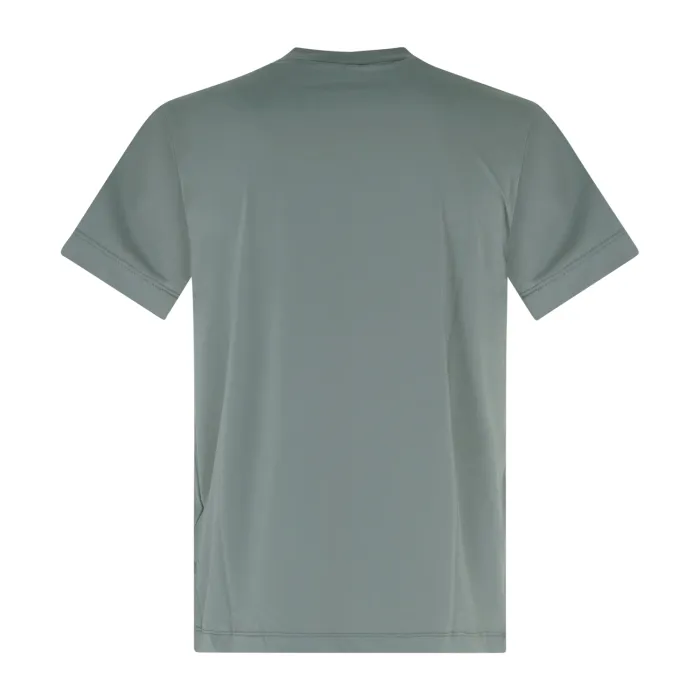 DUNO - T-shirt verde in tessuto tecnico con logo termosaldato per uomo | greg