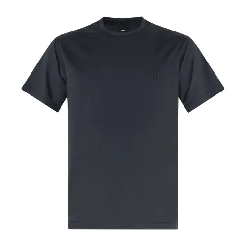 DUNO - T-shirt nera in tessuto tecnico con logo termosaldato per uomo | greg st