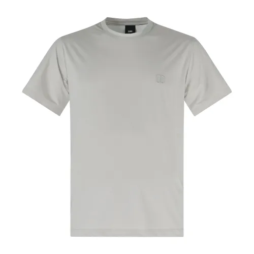 DUNO - T-shirt grigia in tessuto tecnico con logo termosaldato per uomo | greg