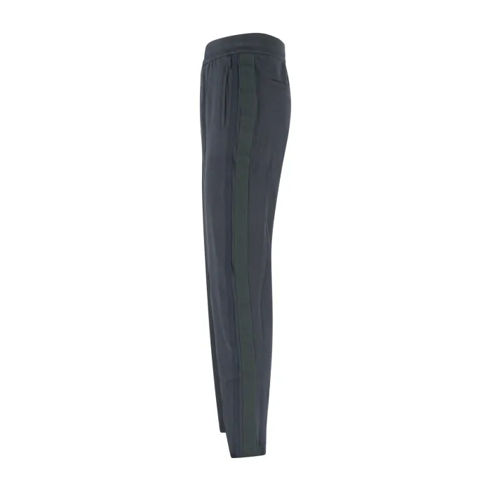 Armani Exchange - Pantalone tuta blu con bande logate laterali tono su tono per