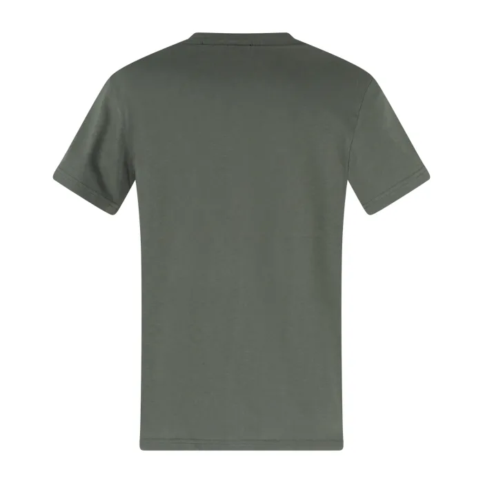 Emporio Armani - T-shirt verde manica corta con stampa logo sul fronte per uomo