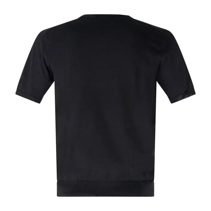 +39 Masq - T-shirt nero manica corta in maglia di cotone per uomo | m5425-1002