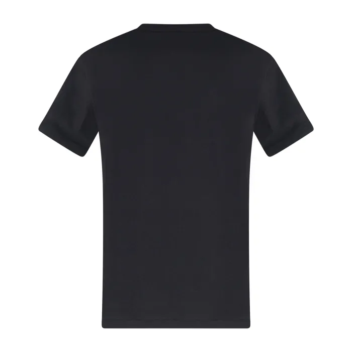 Emporio Armani - T-shirt nera manica corta con stampa logo sul fronte per uomo