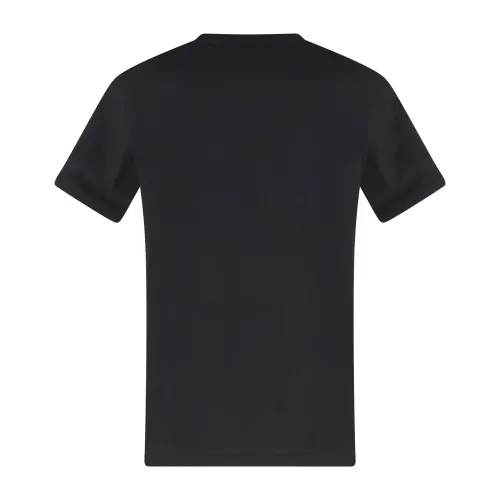 Emporio Armani - T-shirt nera manica corta con stampa logo sul fronte per uomo