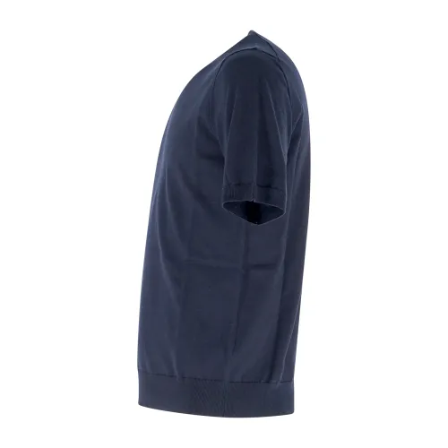 +39 Masq - T-shirt blu manica corta in maglia di cotone per uomo | m425-1002