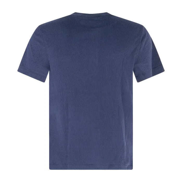 Polo Ralph Lauren - T-shirt blu coreana a coste con logo ricamato sul petto per